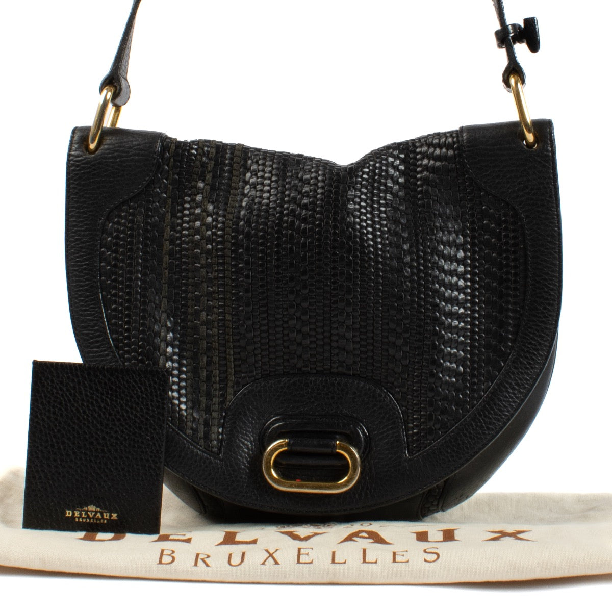 shop 100% authentic second hand Delvaux Black Toile De Cuir Crossbody Bag on Labellov.com