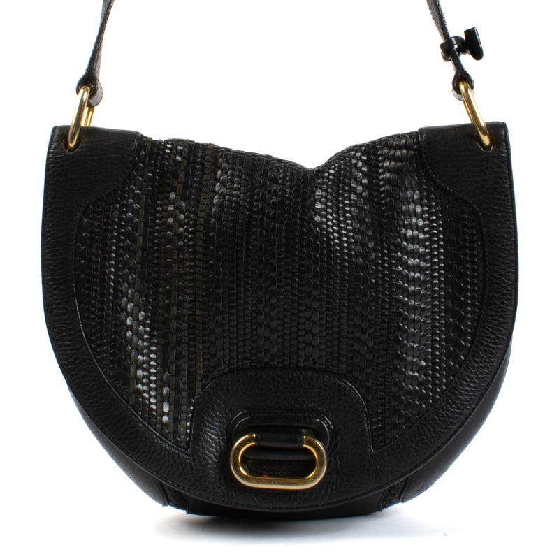 shop 100% authentic second hand Delvaux Black Toile De Cuir Crossbody Bag on Labellov.com