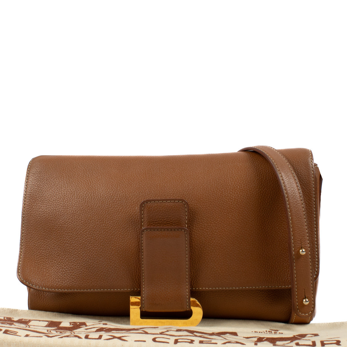 Delvaux Cognac Leather Passerelle Bag