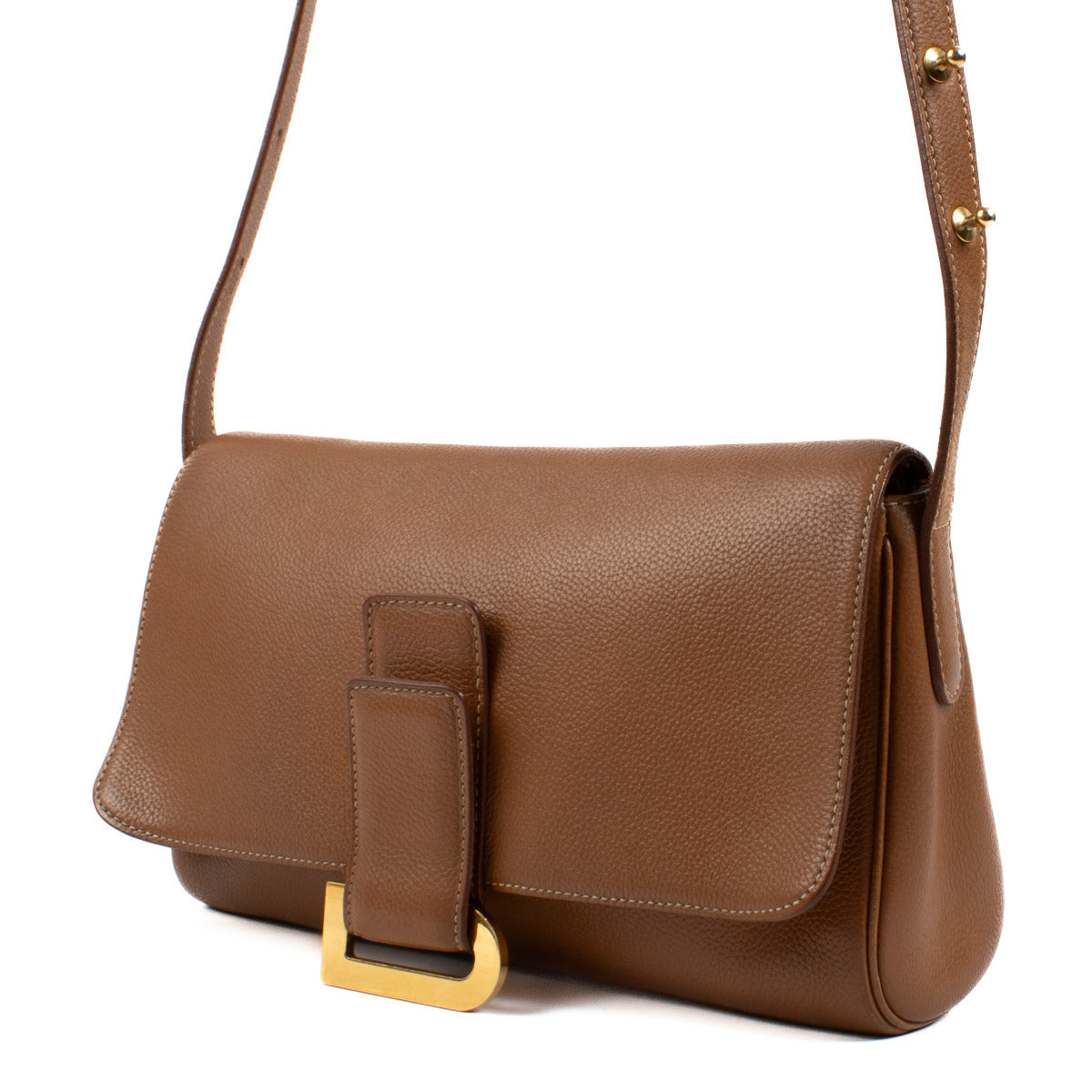 Delvaux Cognac Leather Crossbody Bag
