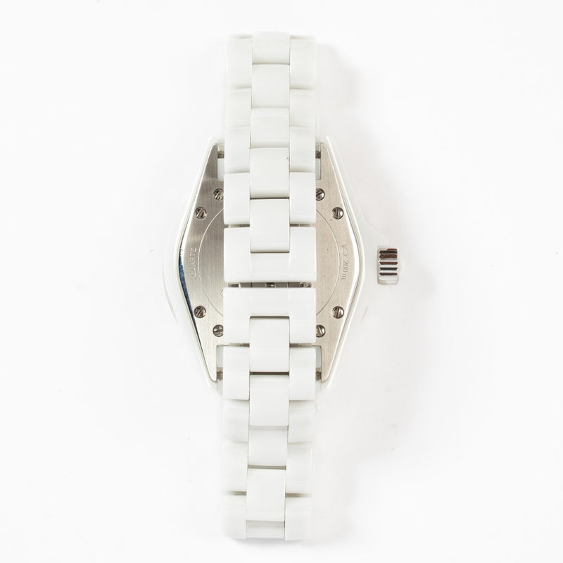 Chanel White Ceramic/Diamond J12 33 mm Watch