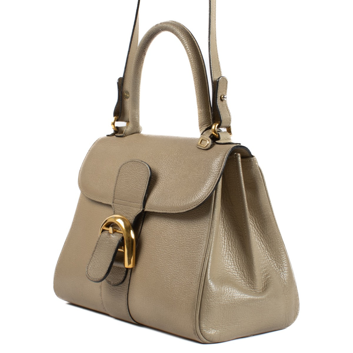 shop 100% authentic second hand Delvaux Taupe Leather Brillant PM Bag on Labellov.com