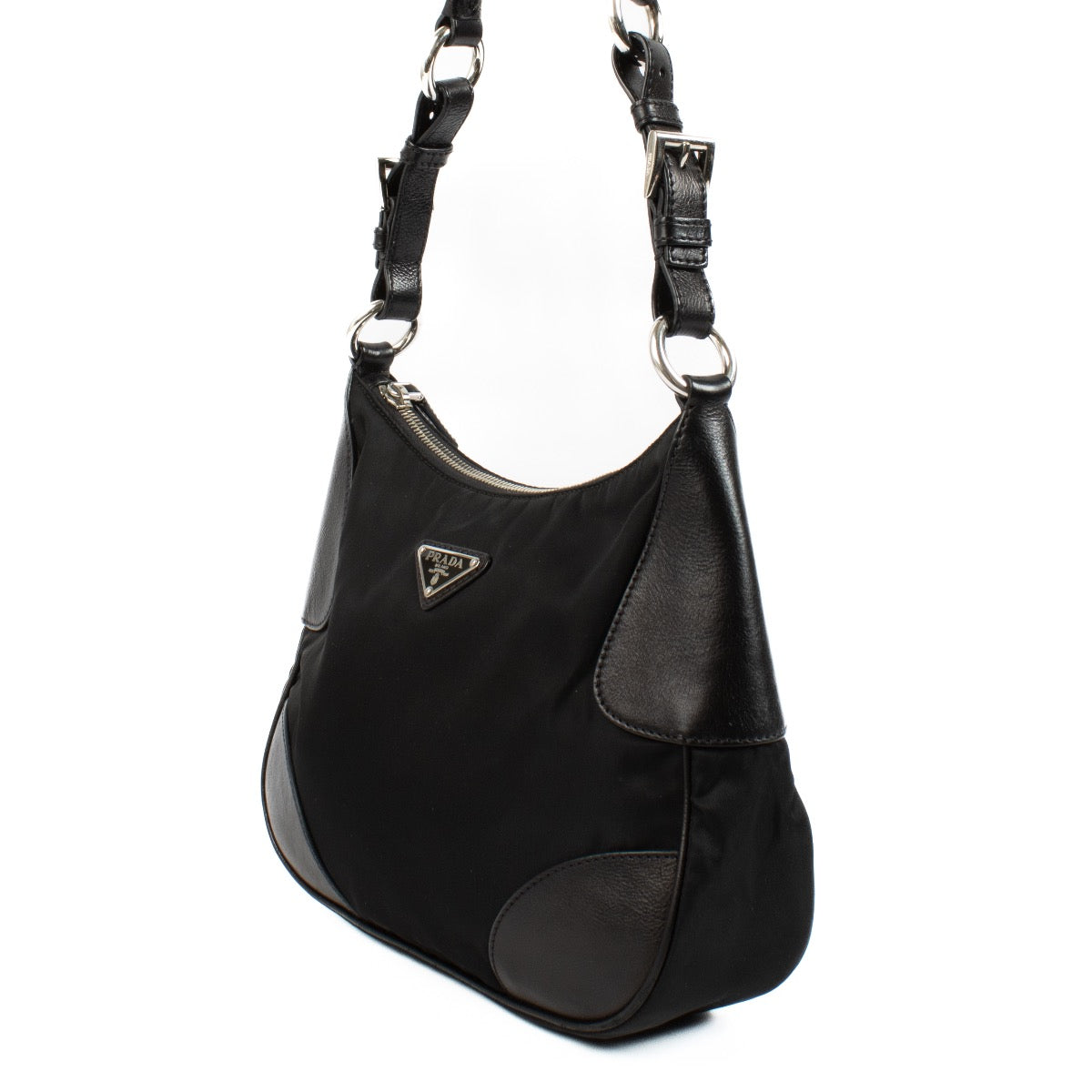 Prada Zwarte Nylon Schoudertas