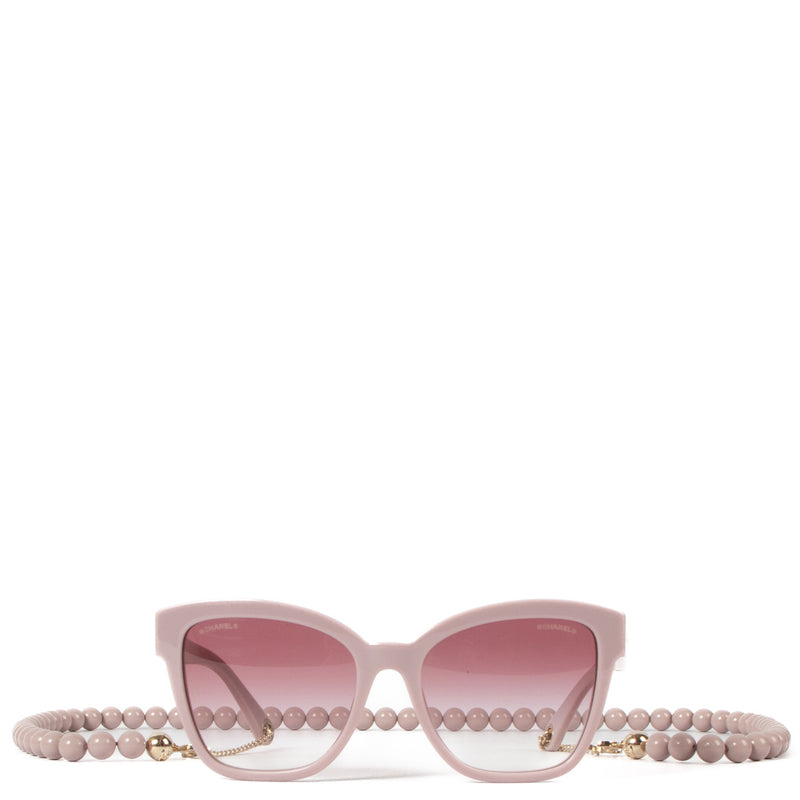 Chanel 5487 Pink Sunglasses with Chain for the best price at Labellov secondhand luxury in Antwerp and Knokke
