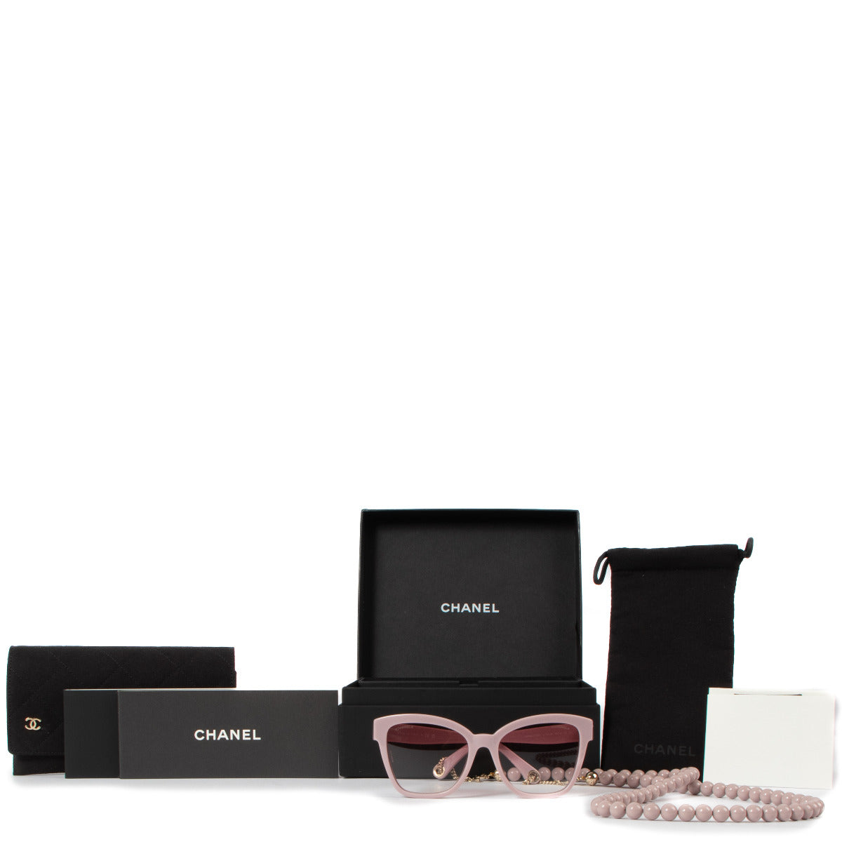 Chanel 5487 Pink Sunglasses with Chain