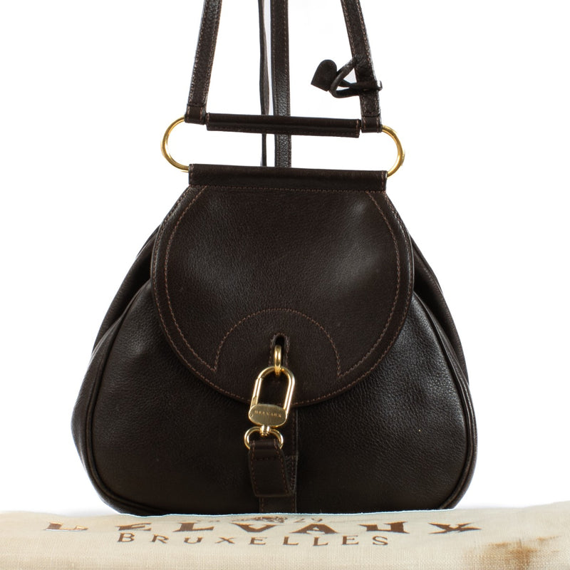 Shop safe ONLINE at Labellov in ANTWERP, Brussels and Knokke this 100% authentic second hand Delvaux Brown Cerceau PM Bag