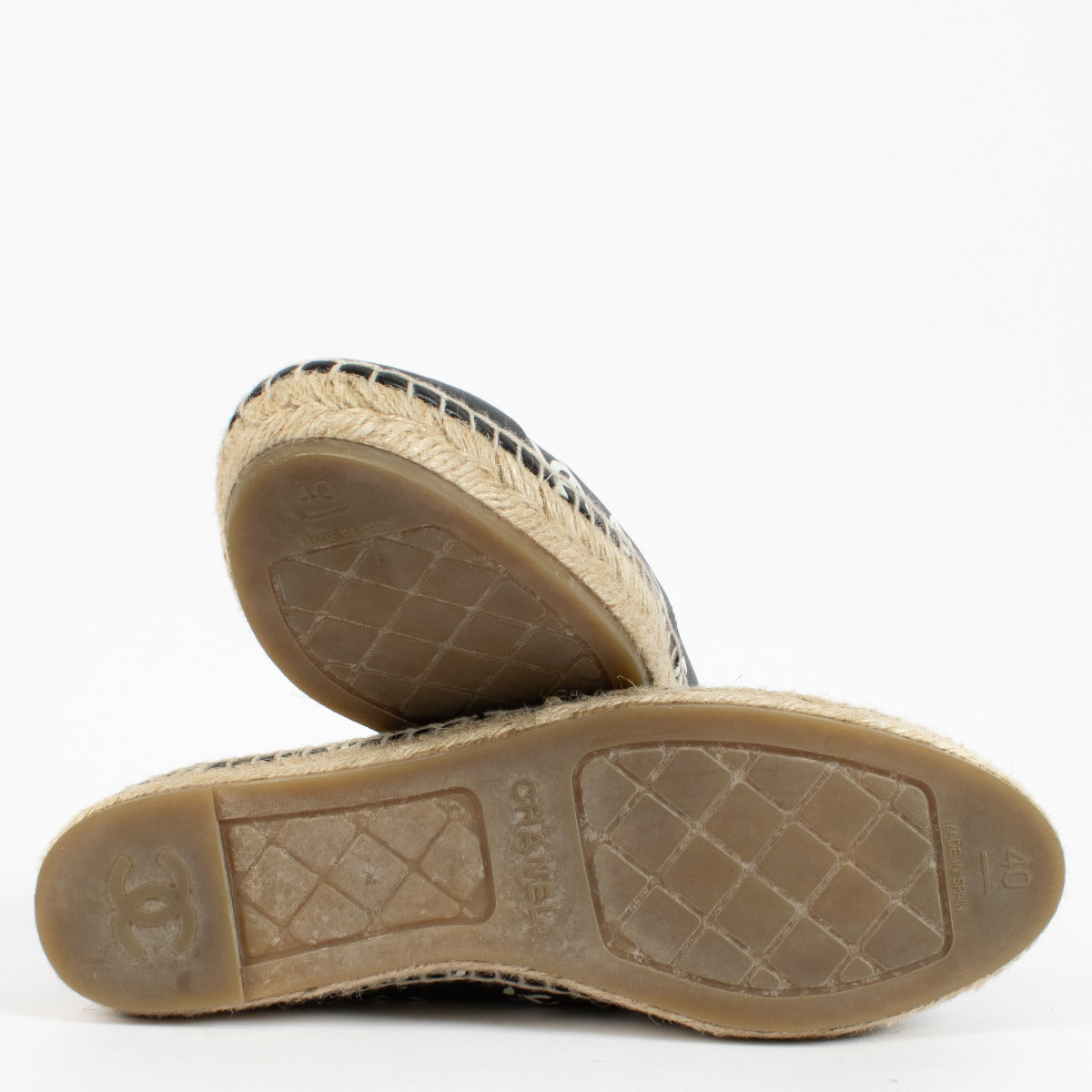 Chanel Black CC Espadrilles Sandals - size 40