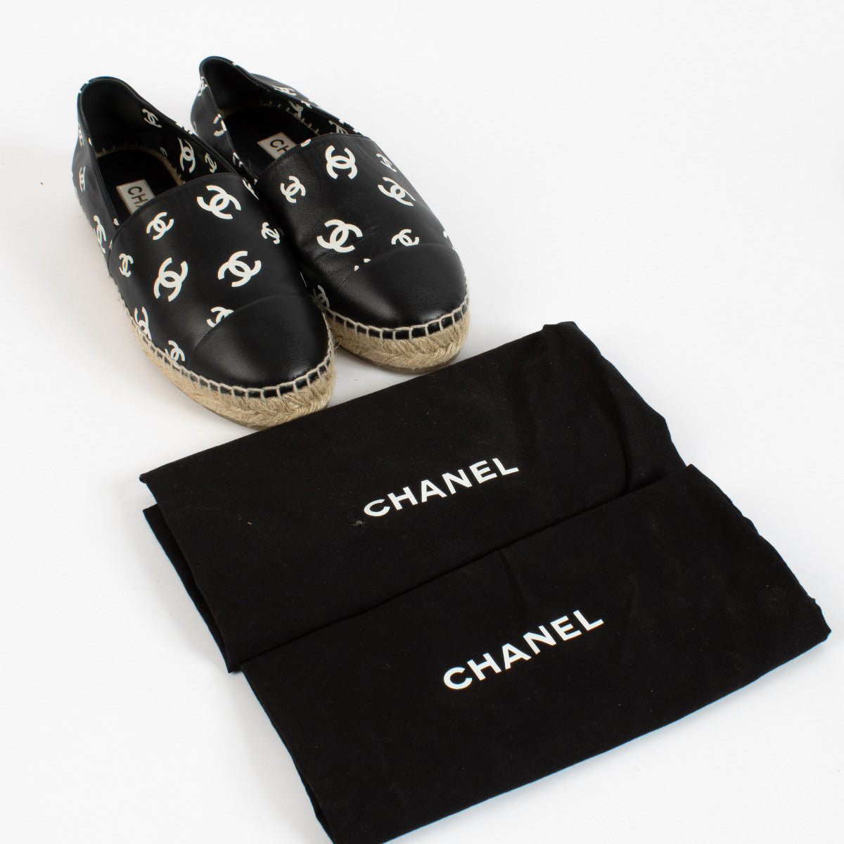 Chanel Black CC Espadrilles Sandals - size 40