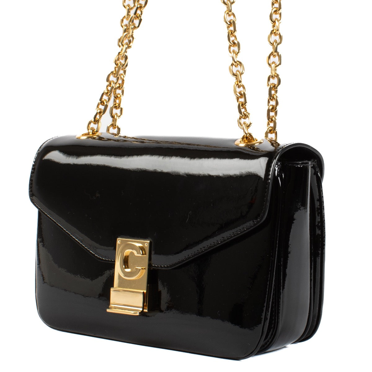 shop 100% authentic second hand Celine Black Patent Leather Medium C Bag on Labellov.com