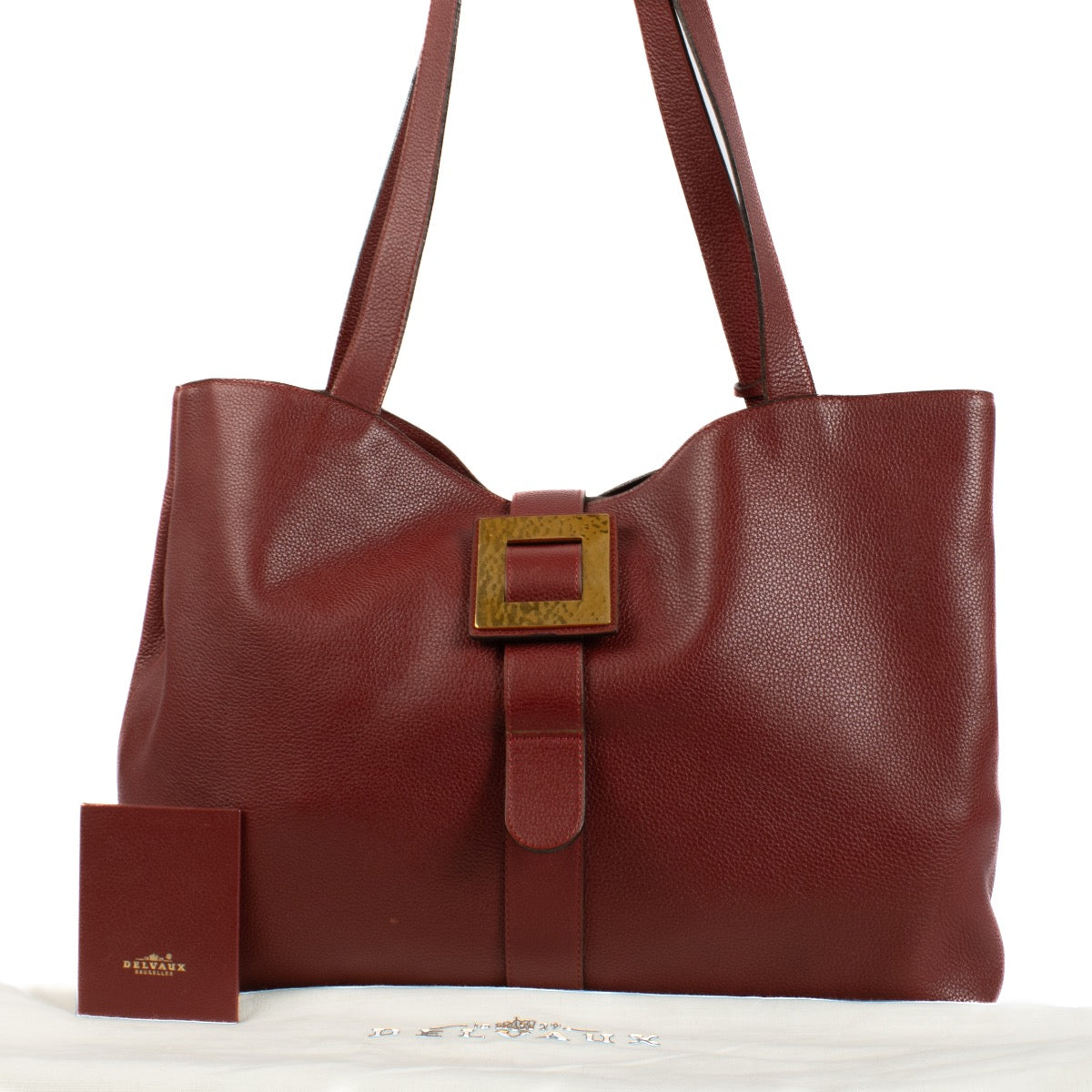 shop 100% authentic second hand Delvaux Red Buckle Tote Bag on Labellov.com