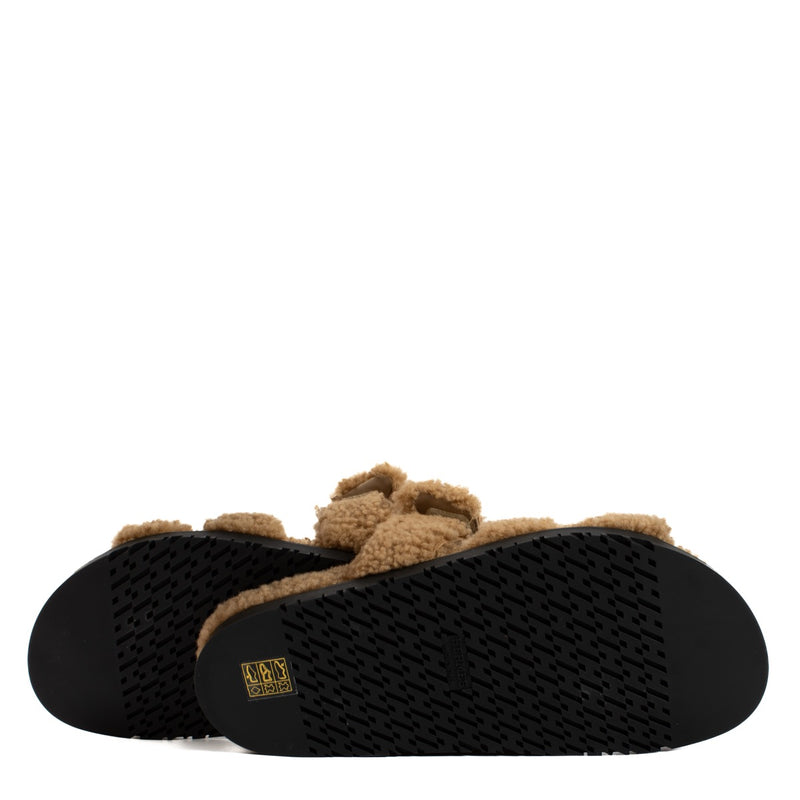 shop 100% authentic second hand Hermès Brown Shearling Chypre Sandals - Size 40 on Labellov.com