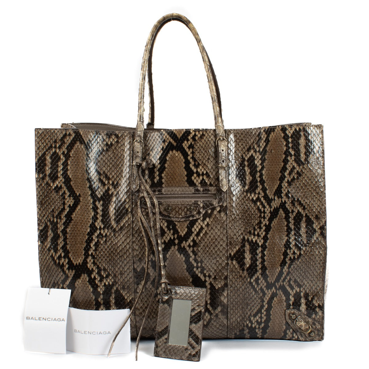 Balenciaga Beige Papier A6 Top Handle Bag