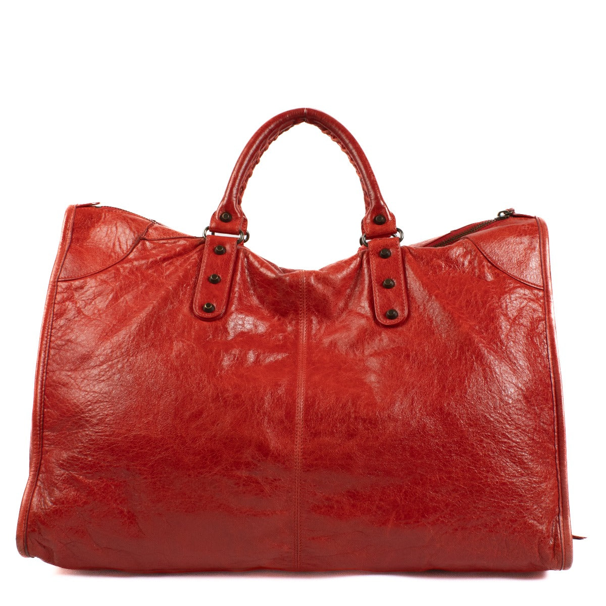 Sac de voyage classique Balenciaga Arena en cuir rouge
