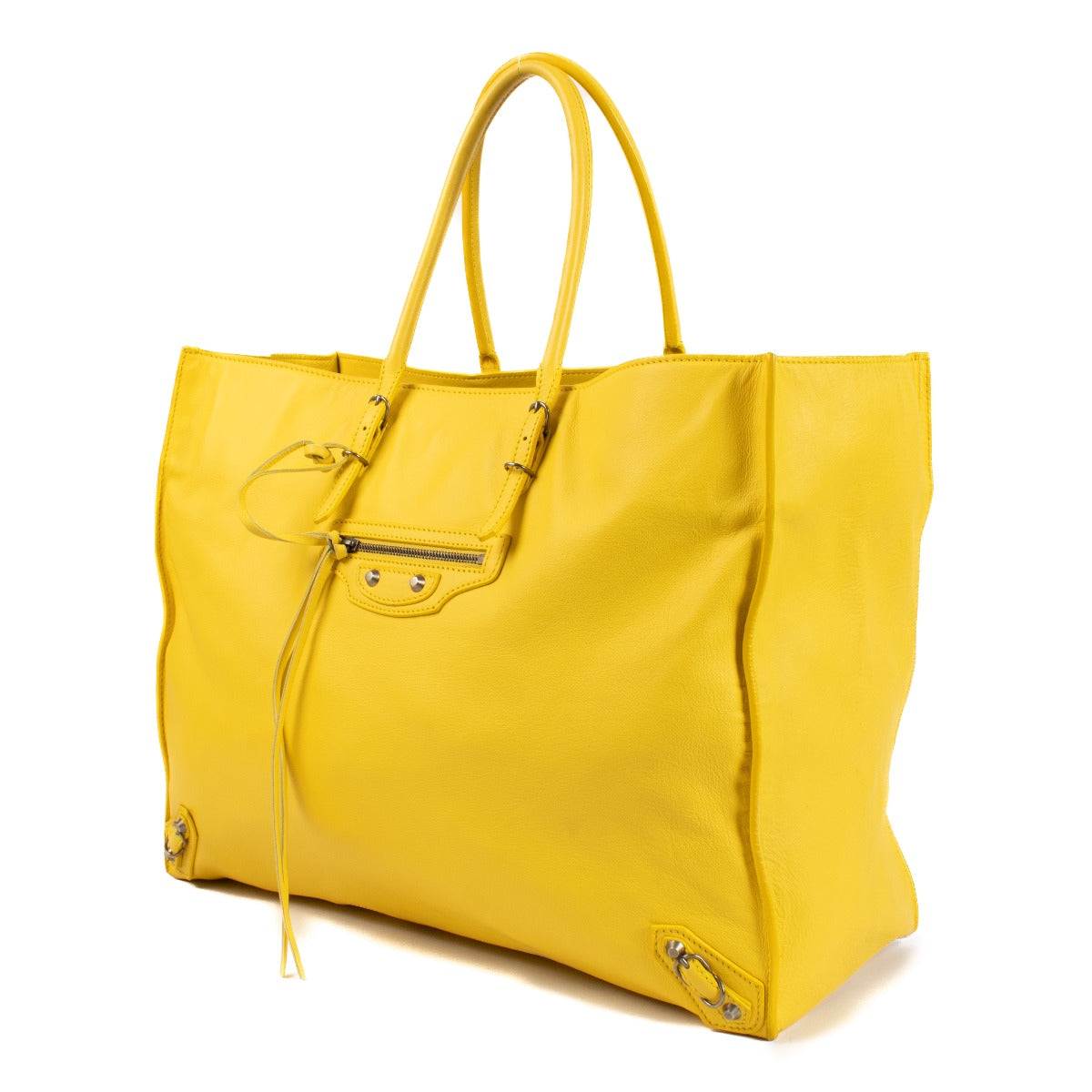 Balenciaga Fluo Yellow Papier A4 Tote Bag