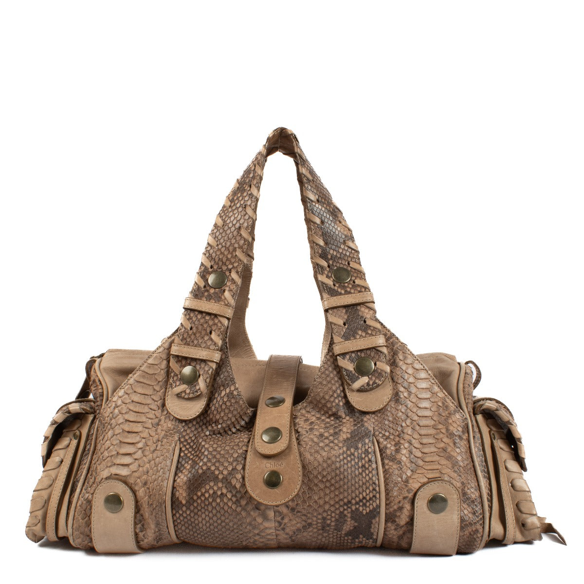 Shop 100% authentic secondhand Chloé Beige Python Top Handle on Labellov.com