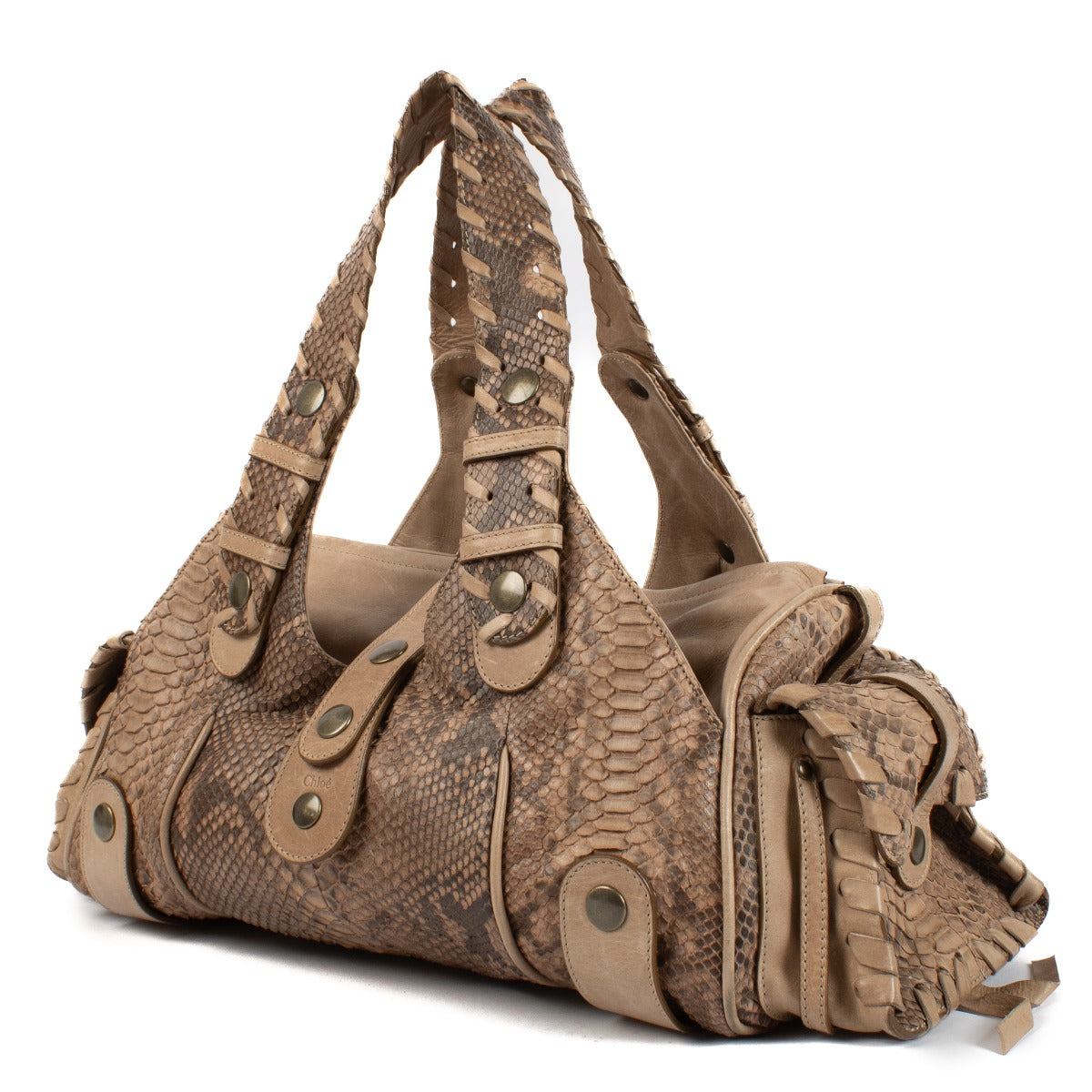 Shop 100% authentic secondhand Chloé Beige Python Top Handle on Labellov.com