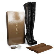 Shop safe online at Labellov in Antwerp, Brussels and Knokke this 100% authentic second hand Gucci Black Leather Over-The-Knee Division Boots - Size 37