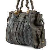 shop 100% authentic second hand Chloé Grey Leather/Blue Python Heloise Shoulder Bag on Labellov.com