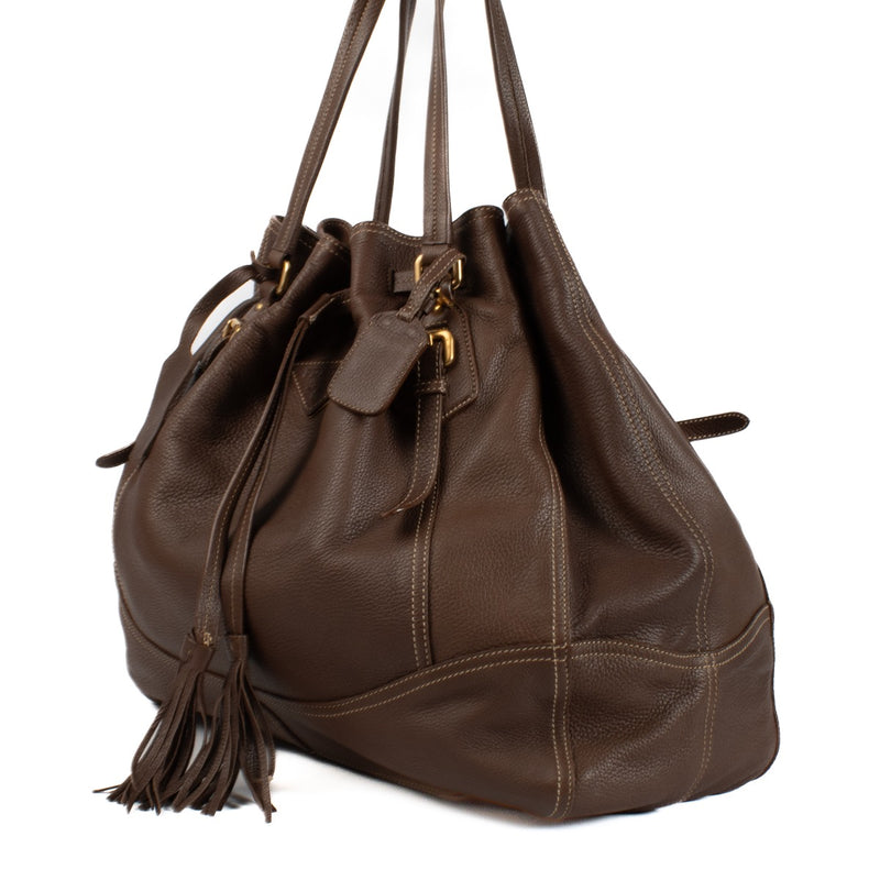 Shop 100% authentic secondhand Prada Brown Bruciato Cervo Deerskin Shoulder Bag on Labellov.com