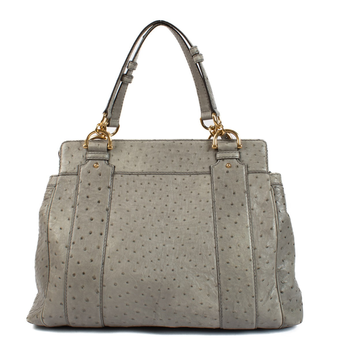Shop 100% authentic secondhand Gucci Grey Ostrich Smilla Tote Bag on Labellov.com