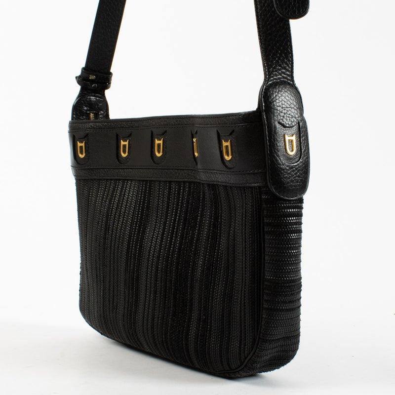 Delvaux Black Toile de Cuir Crossbody Bag