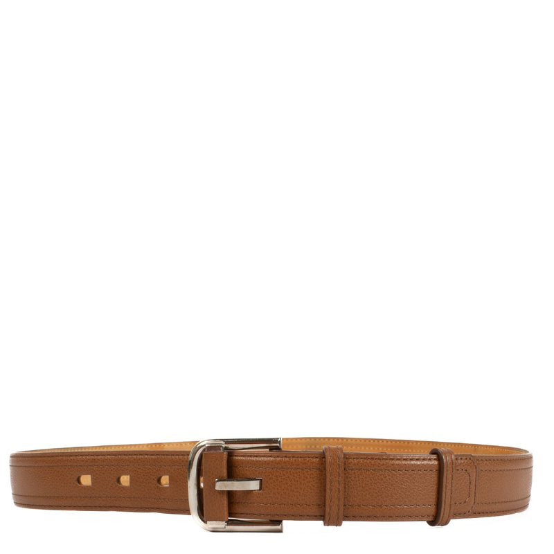 Shop safe online at Labellov in Antwerp and Knokke this 100% authentic second hand Delvaux Brown Leather Slim Belt - Size 100