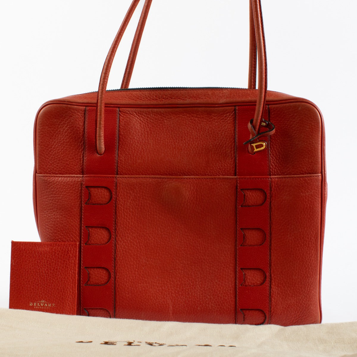 Delvaux Red Vintage Tote Bag