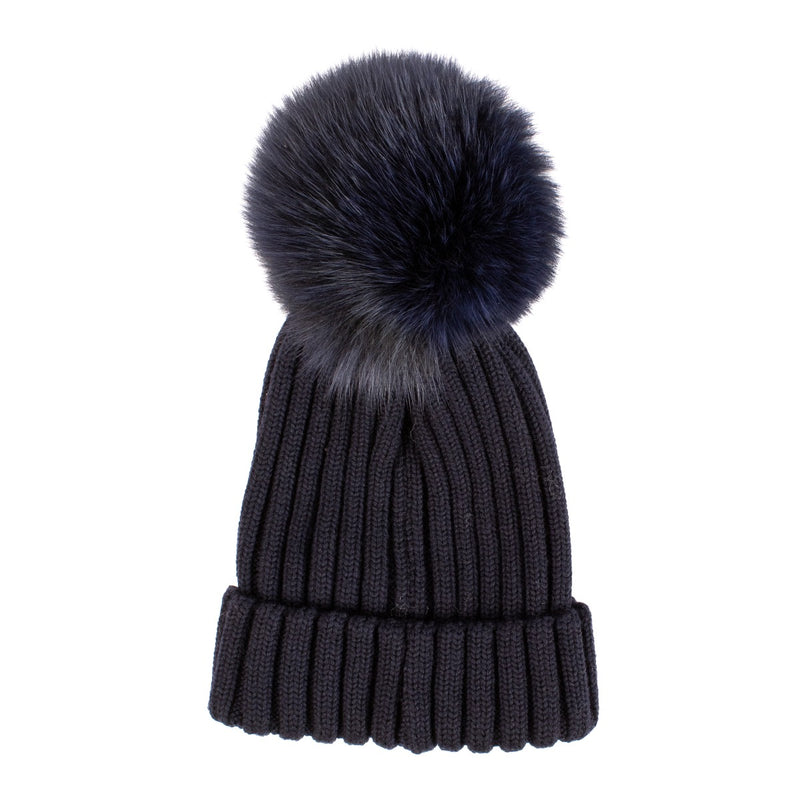 Moncler Blue Wool Logo Beanie/Scarf Set