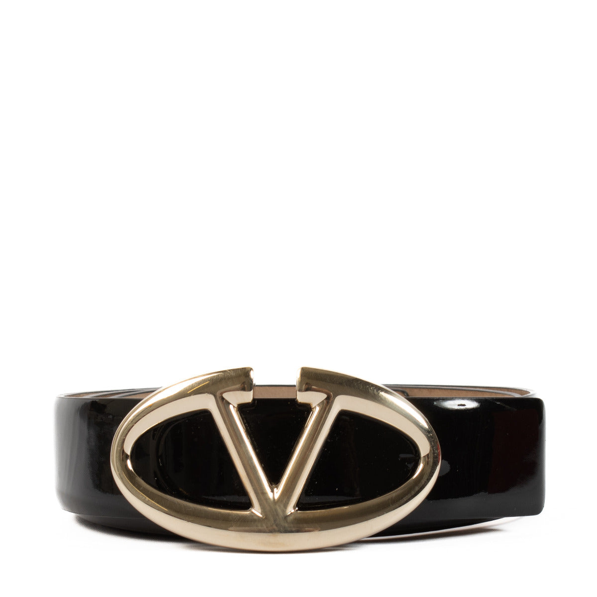 Valentino Garavani Black Patent Leather Belt - size 85