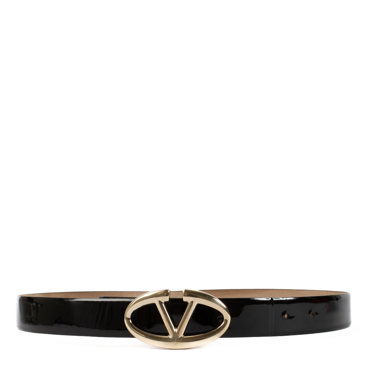 Valentino Garavani Black Patent Leather Belt - size 85