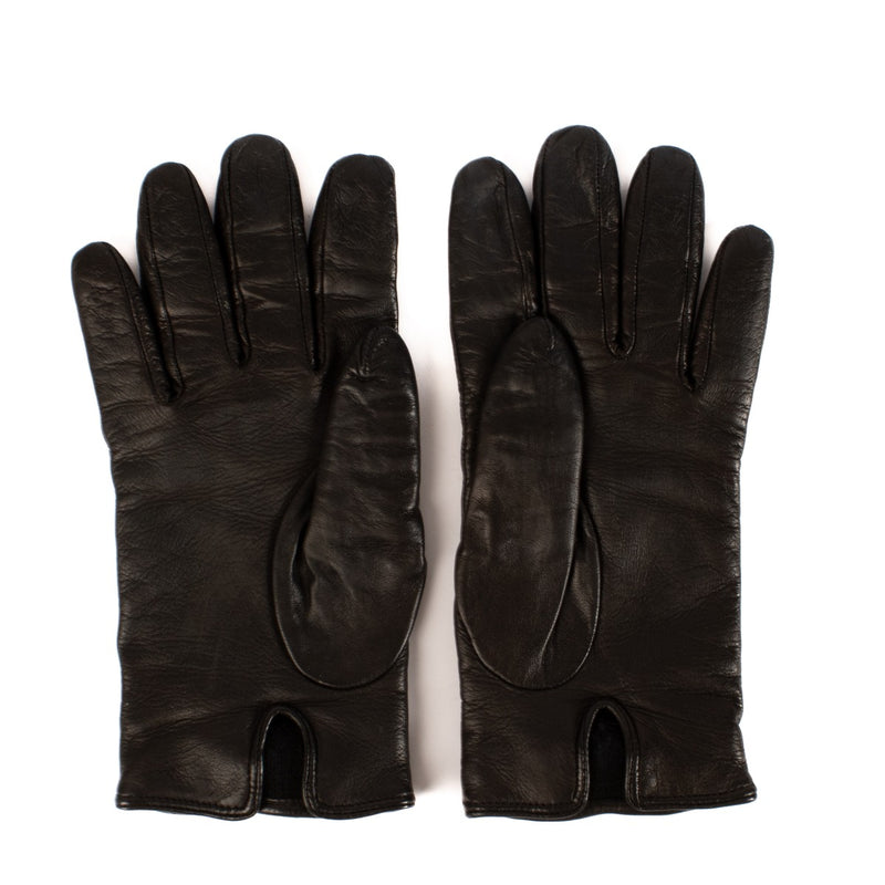 Valentino Garavani Black Leather VLogo Gloves