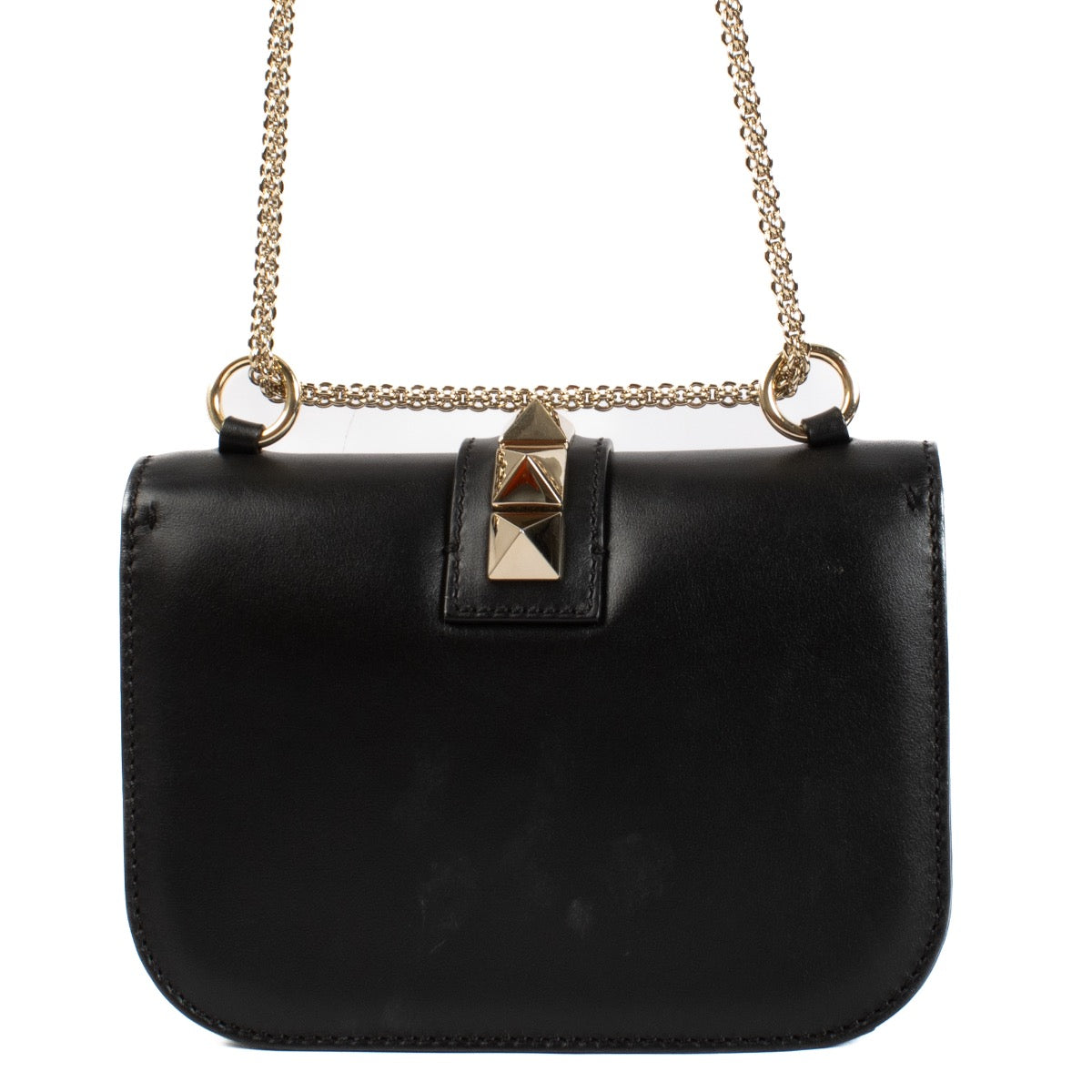 shop 100% authentic second hand Valentino Garavani Black Calfskin Glam Lock Bag on Labellov.com