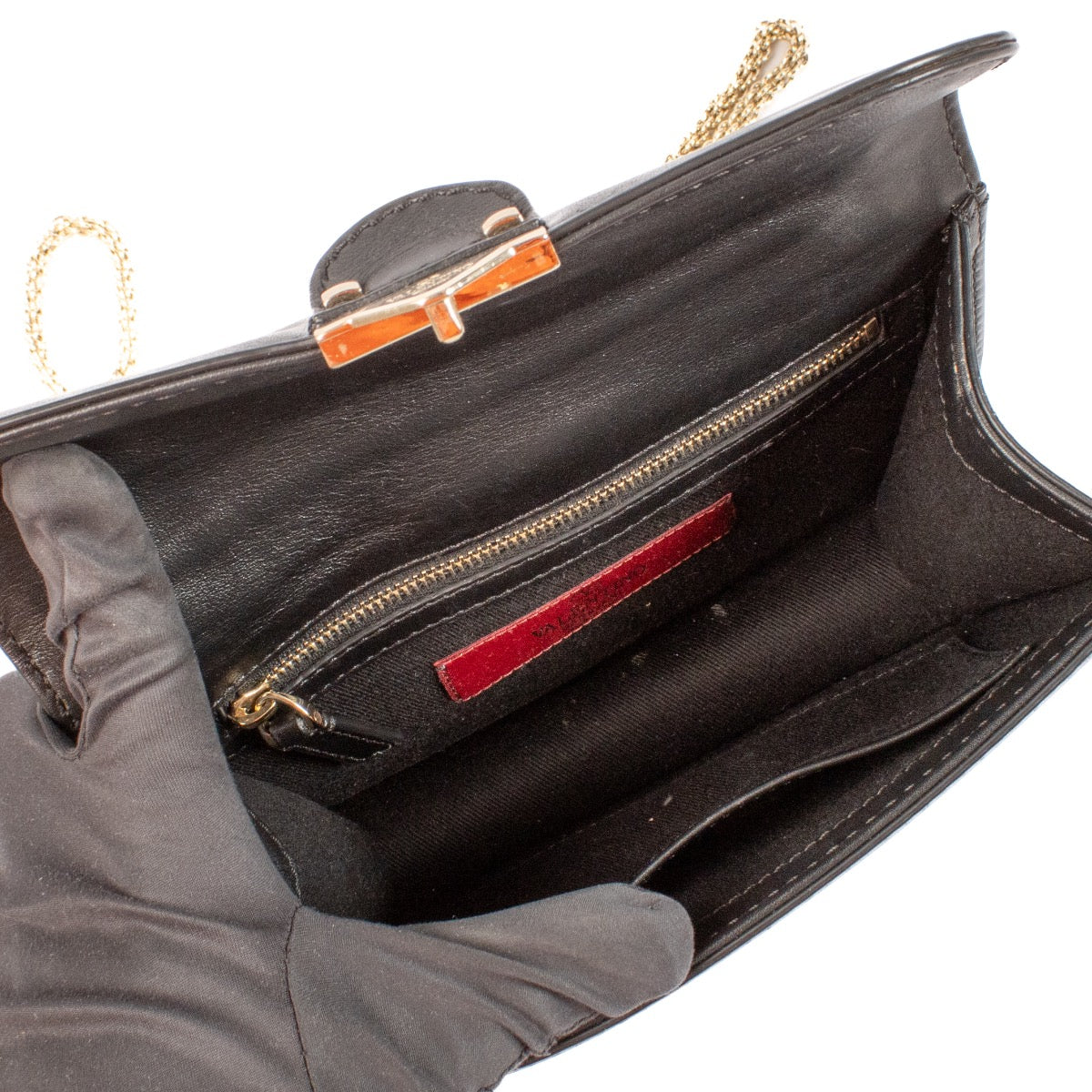 shop 100% authentic second hand Valentino Garavani Black Calfskin Glam Lock Bag on Labellov.com