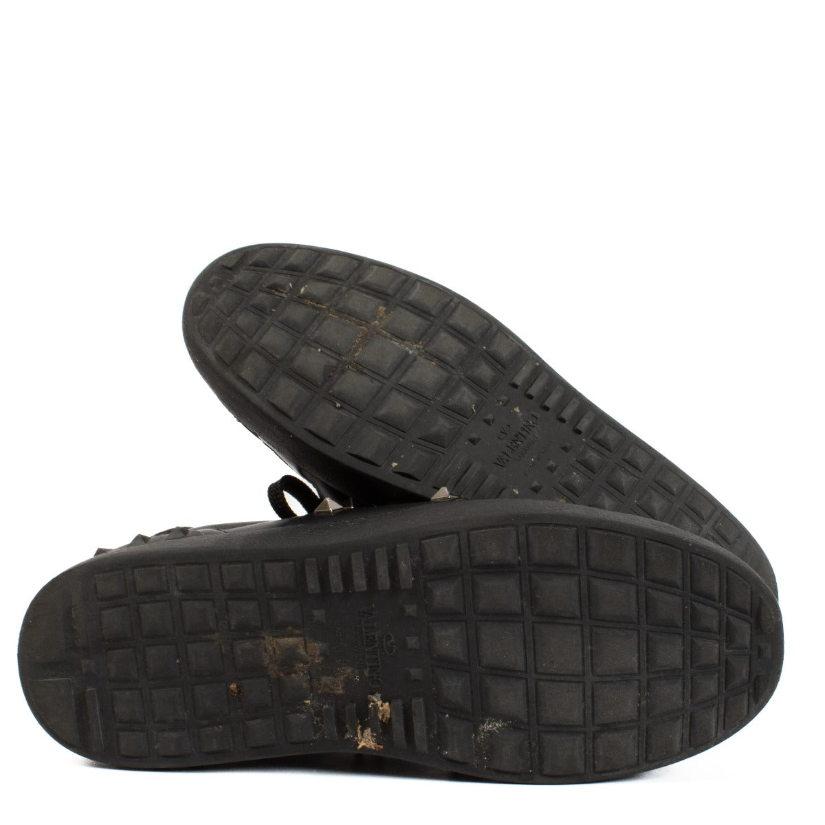 Valentino Garavani Black Leather Rockstud Untitled Sneakers - Size 37