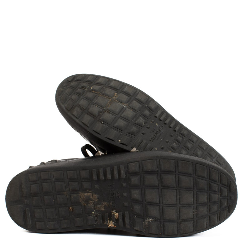 Valentino Garavani Black Leather Rockstud Untitled Sneakers - Size 37