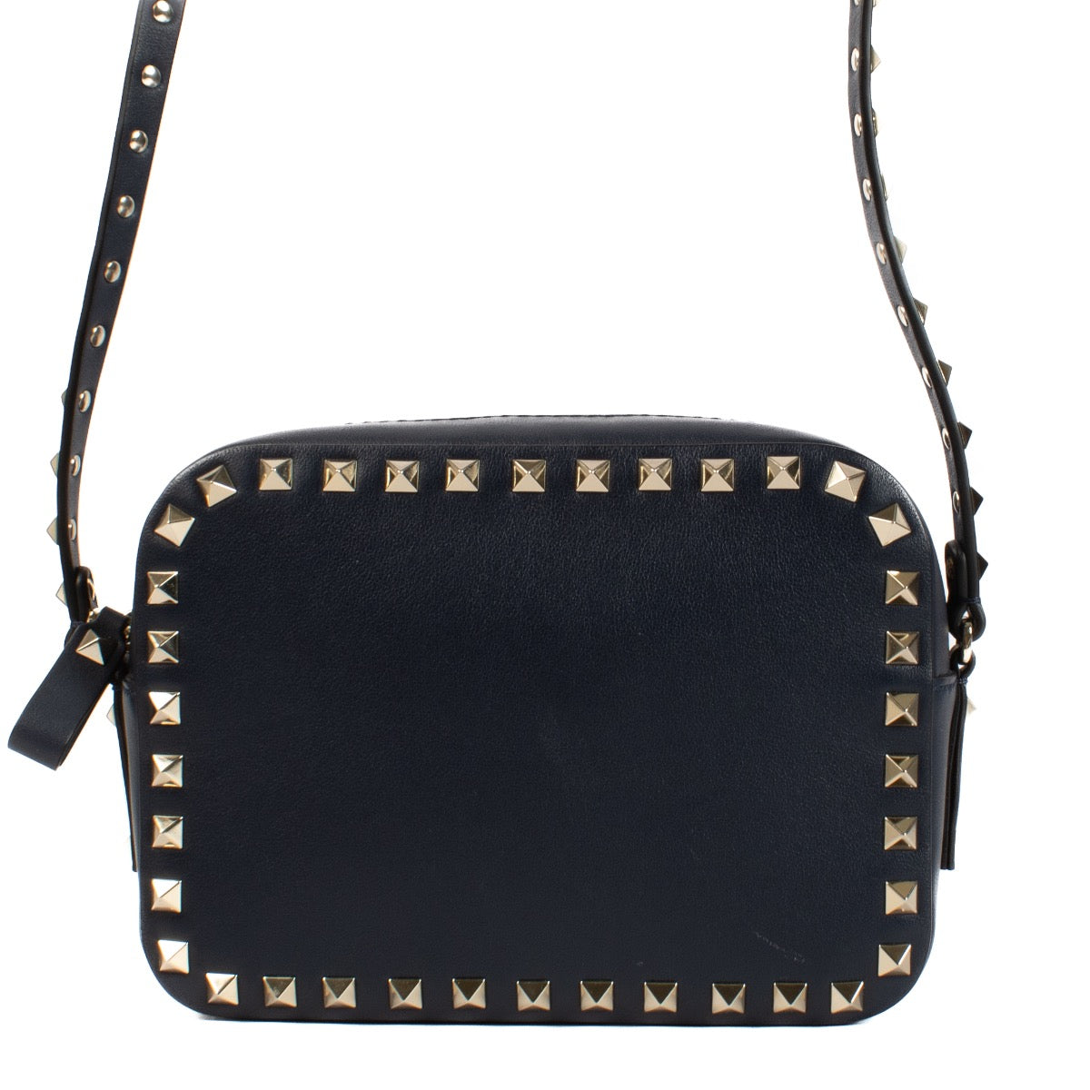 shop 100% authentic second hand Valentino Garavani Navy Blue Rockstud Camera Bag on Labellov.com