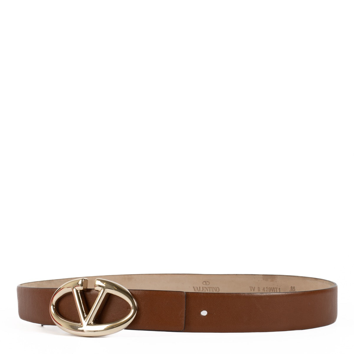 Shop safe online at Labellov in Antwerp, Brussels and Knokke this 100% authentic second hand Valentino Garavani Brown Belt - size 85