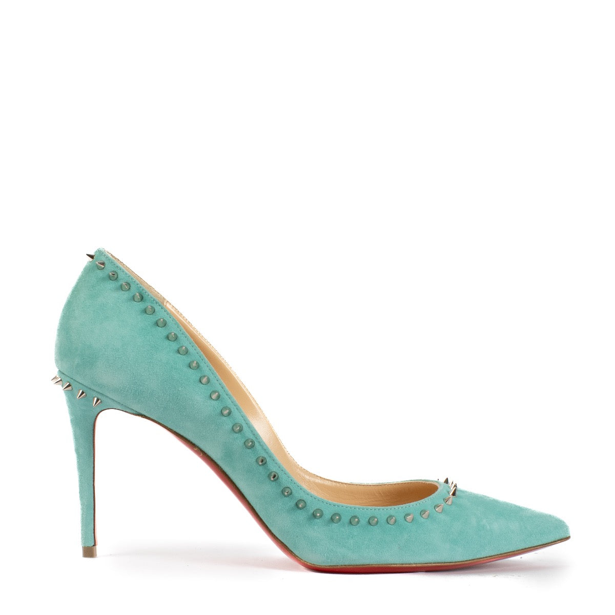 shop 100% authentic second hand Christian Louboutin Veau Velours Anjalina 85 Pumps - Size 39 on Labellov.com