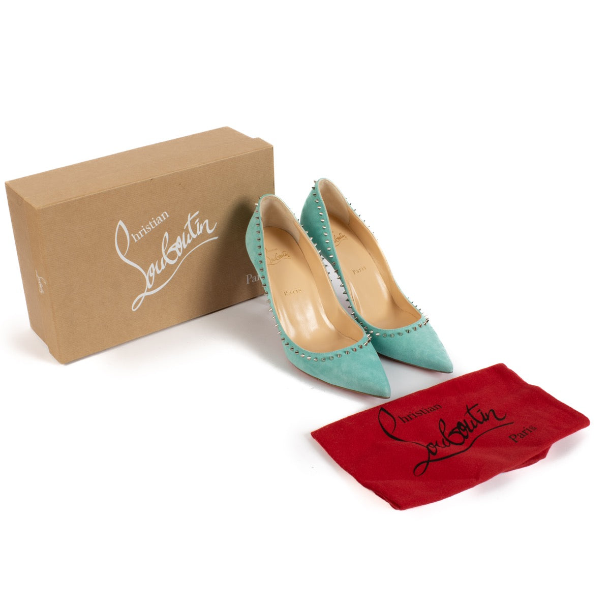 shop 100% authentic second hand Christian Louboutin Veau Velours Anjalina 85 Pumps - Size 39 on Labellov.com