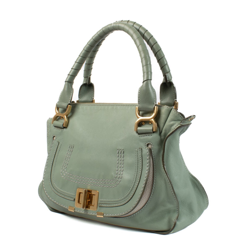 shop 100% authentic second hand Chloé Green Medium Marcie Turn Lock Handbag on Labellov.com