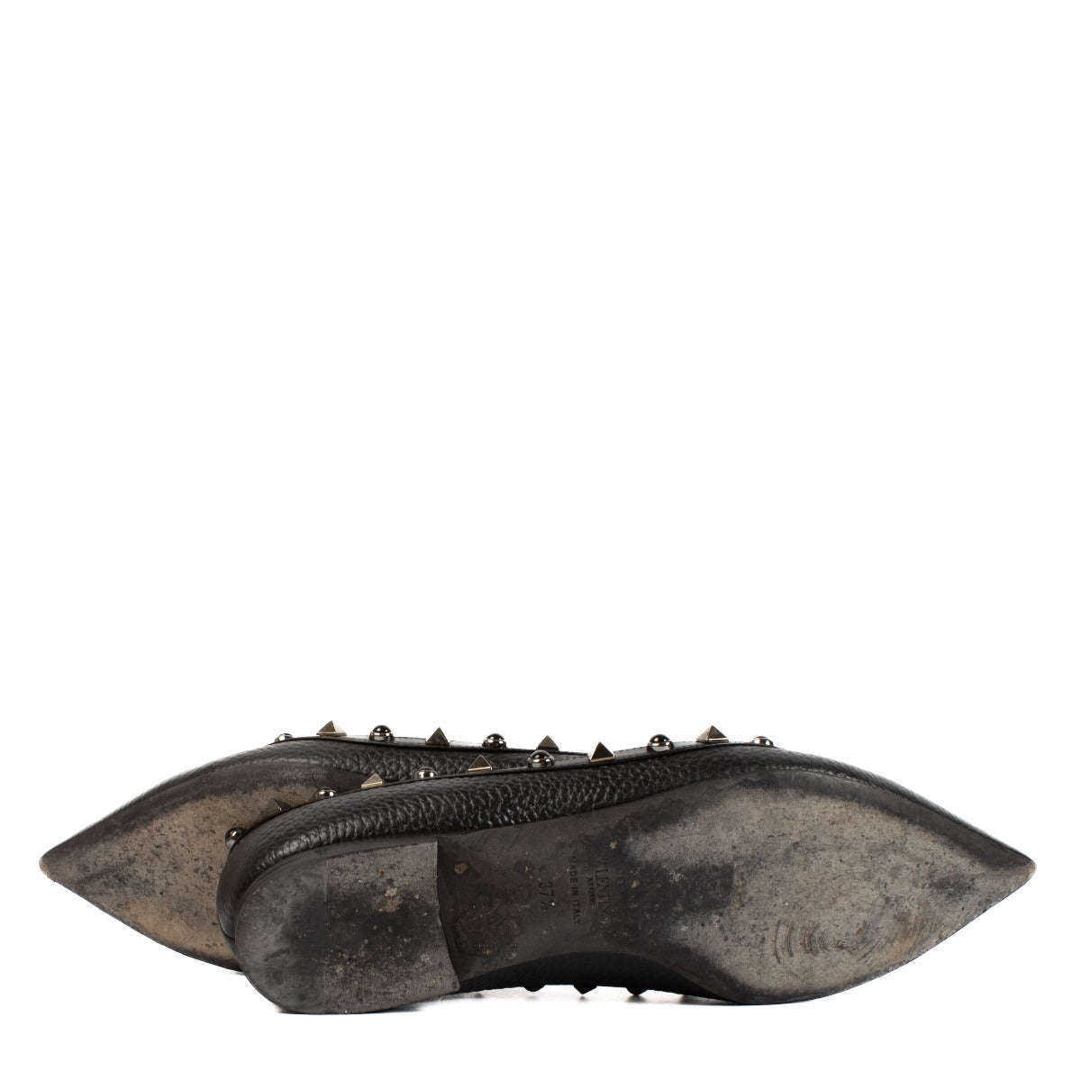 Shop 100% authentic secondhand Valentino Garavani Black Studded Ballerina Flats - Size 37 1/2 on Labellov.com