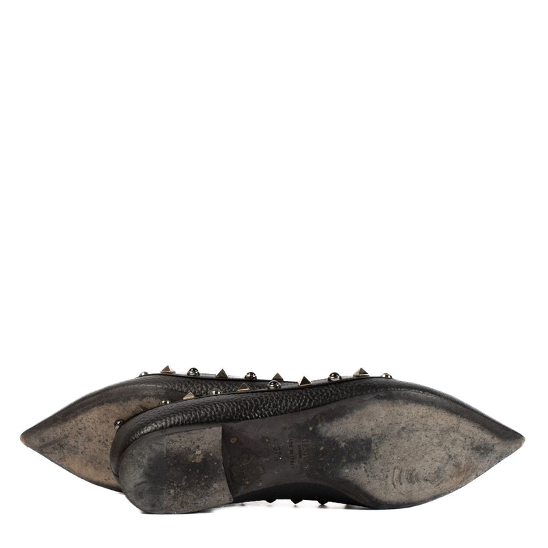 Shop 100% authentic secondhand Valentino Garavani Black Studded Ballerina Flats - Size 37 1/2 on Labellov.com