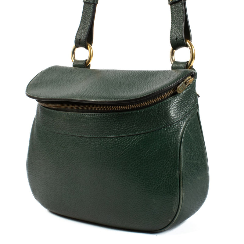 Shop safe online at Labellov in Antwerp, Brussels and Knokke this 100% authentic second hand Delvaux Green Trotteur Demon MM Bag