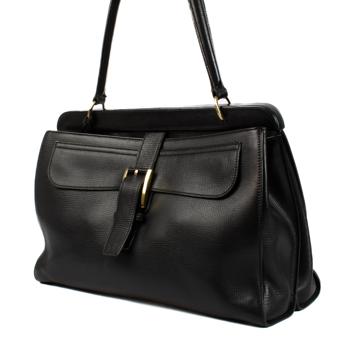 Shop safe online at Labellov in Antwerp, Brussels and Knokke this 100% authentic second hand Gucci Blue Leather Top Handle Briefcase