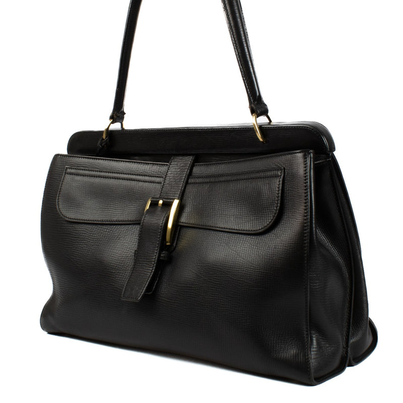 Shop safe online at Labellov in Antwerp, Brussels and Knokke this 100% authentic second hand Gucci Blue Leather Top Handle Briefcase