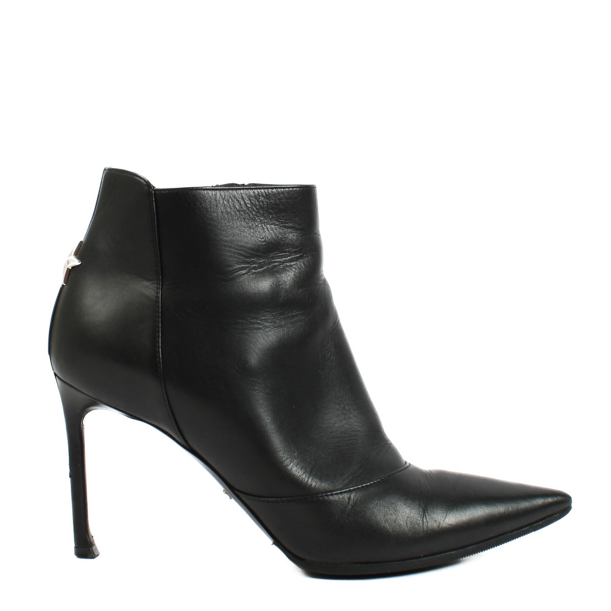Bottines Christian Dior en cuir noir avec étoile en métal - Taille 37.5