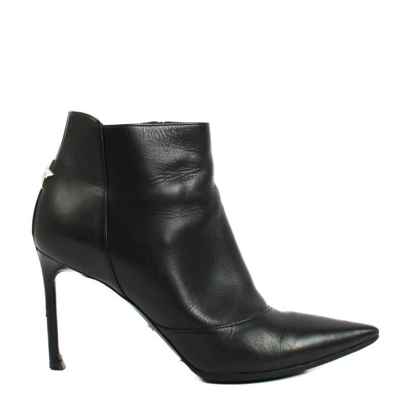 Christian Dior Black Leather Metal Star Ankle Boots - Size 37.5