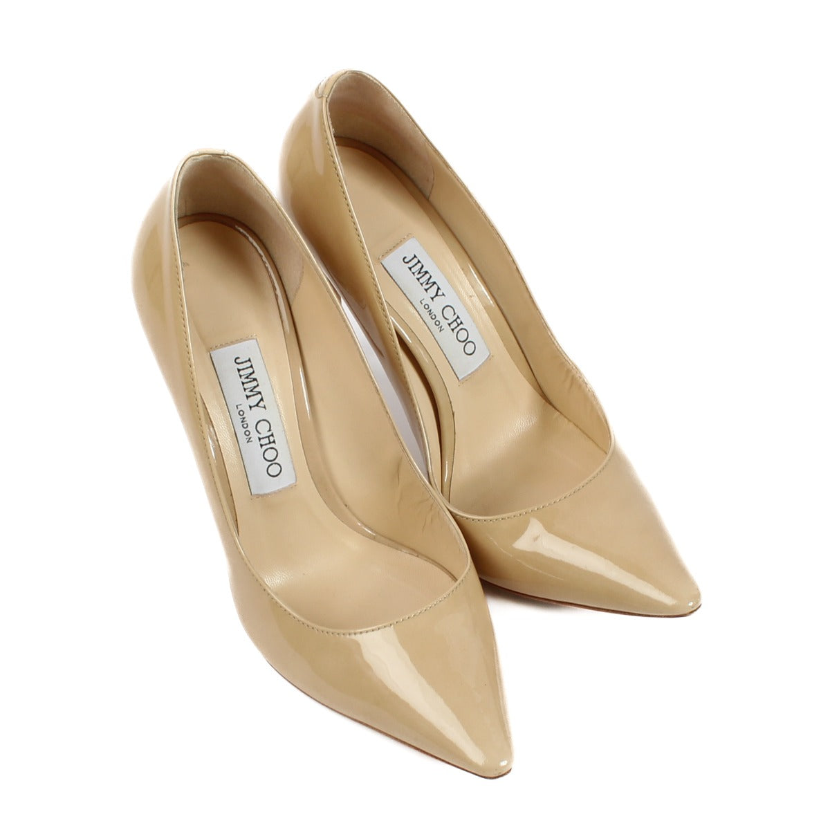 Jimmy Choo Beige Lakleren Romy 100 Pumps - Maat 37