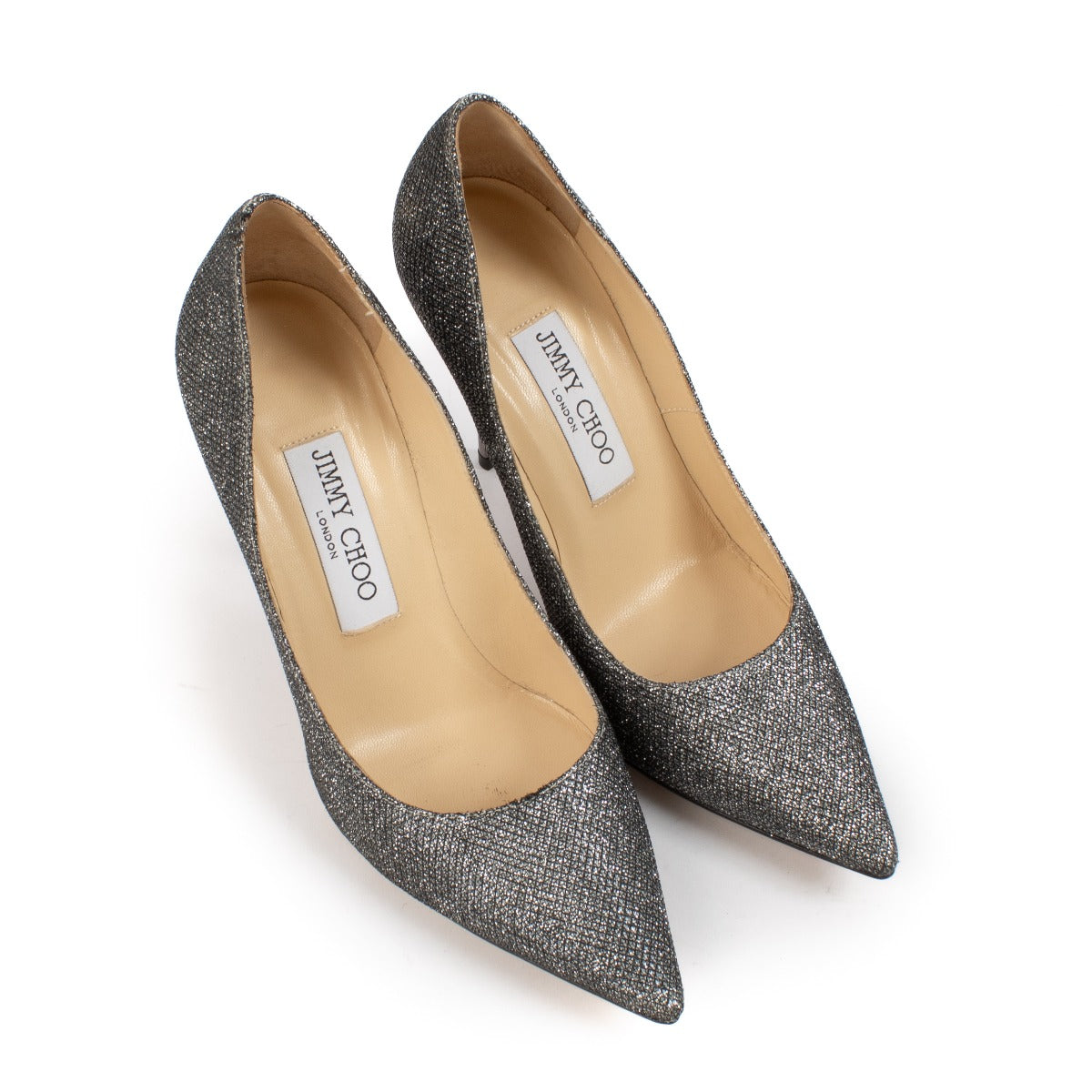 Jimmy Choo Blue Glitter Anouk 100 Pumps - Size 36 1/2