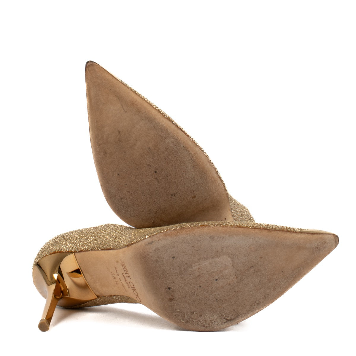 shop 100% authentic second hand Jimmy Choo Gold Heels - Size 36 1/2 on Labellov.com